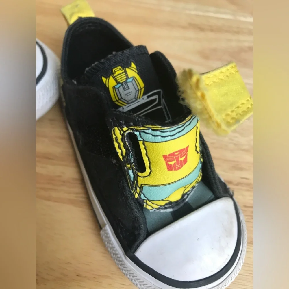 Transformers X Converse Black Yellow Velcro Sneakers Size: US Toddler 5 EUR 21